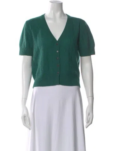 Pre-owned Naadam Cashmere V-neck Sweater In Green