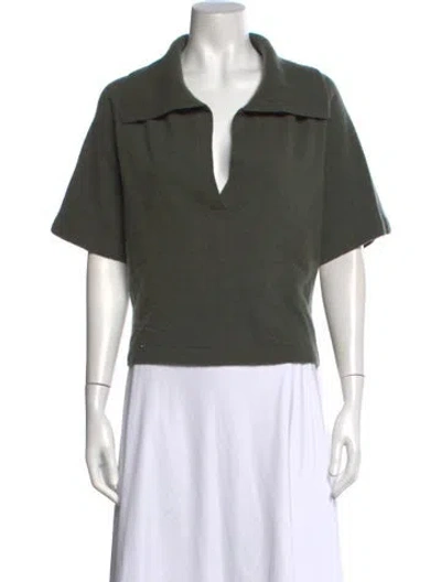 Pre-owned Naadam Cashmere V-neck Sweater In Green