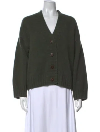 Pre-owned Naadam Cashmere V-neck Sweater In Green