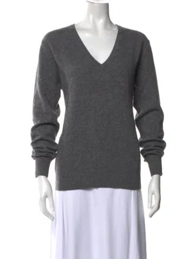 Pre-owned Naadam Cashmere V-neck Sweater In Grey