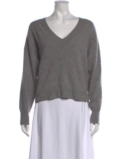 Pre-owned Naadam Cashmere V-neck Sweater In Grey