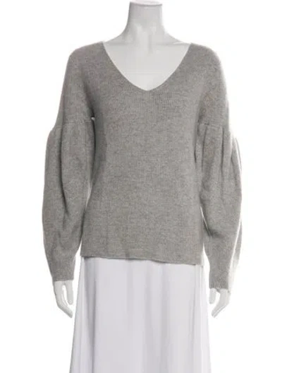 Pre-owned Naadam Cashmere V-neck Sweater In Grey/neutrals
