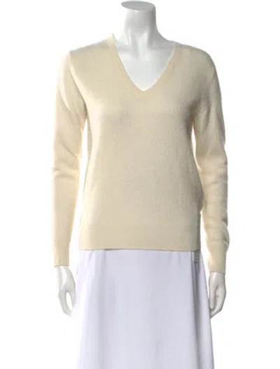 Pre-owned Naadam Cashmere V-neck Sweater In Neutral