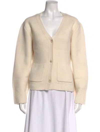 Pre-owned Naadam Cashmere V-neck Sweater In Neutral