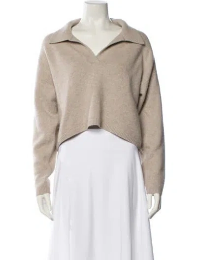 Pre-owned Naadam Cashmere V-neck Sweater In Neutral