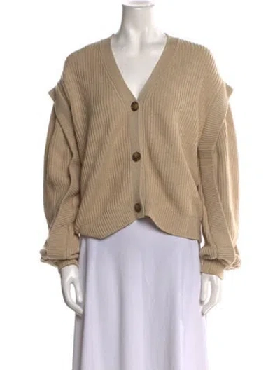 Pre-owned Naadam Cashmere V-neck Sweater In Neutral