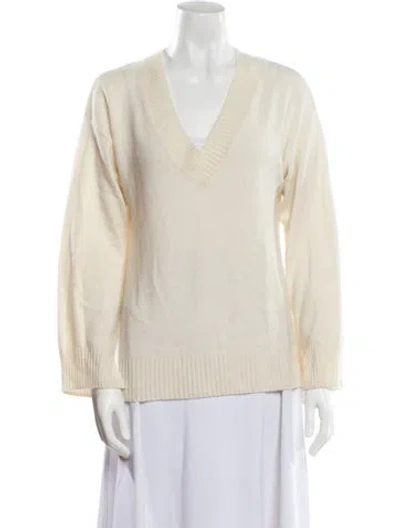 Pre-owned Naadam Cashmere V-neck Sweater In Neutral
