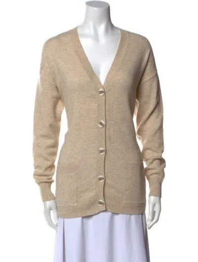 Pre-owned Naadam Cashmere V-neck Sweater In Neutral