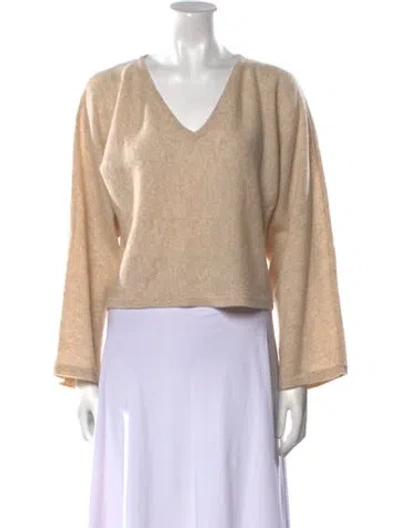 Pre-owned Naadam Cashmere V-neck Sweater In Neutral