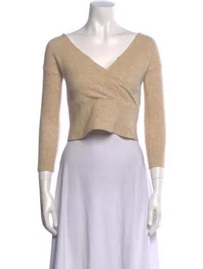 Pre-owned Naadam Cashmere V-neck Sweater In Neutral