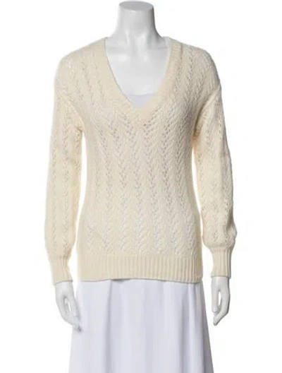 Pre-owned Naadam Cashmere V-neck Sweater In Neutral
