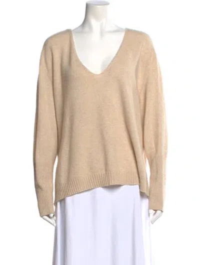 Pre-owned Naadam Cashmere V-neck Sweater In Neutral