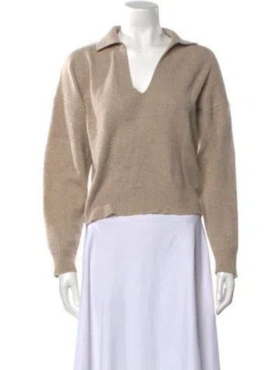 Pre-owned Naadam Cashmere V-neck Sweater In Neutral