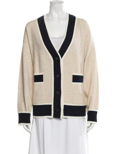 Pre-owned Naadam Cashmere V-neck Sweater In Neutral