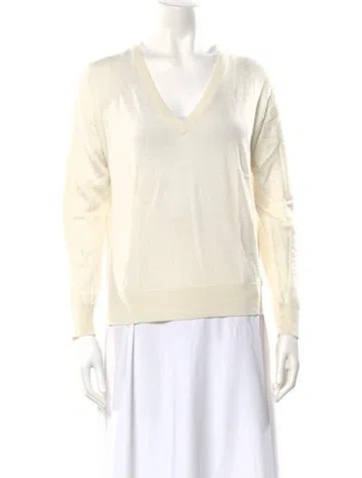 Pre-owned Naadam Cashmere V-neck Sweater In Neutral