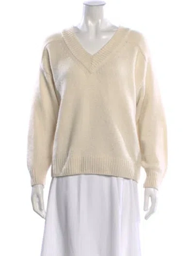Pre-owned Naadam Cashmere V-neck Sweater In Neutral