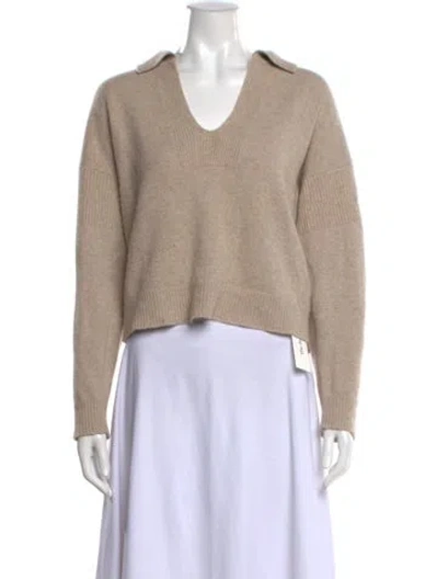Pre-owned Naadam Cashmere V-neck Sweater In Neutral