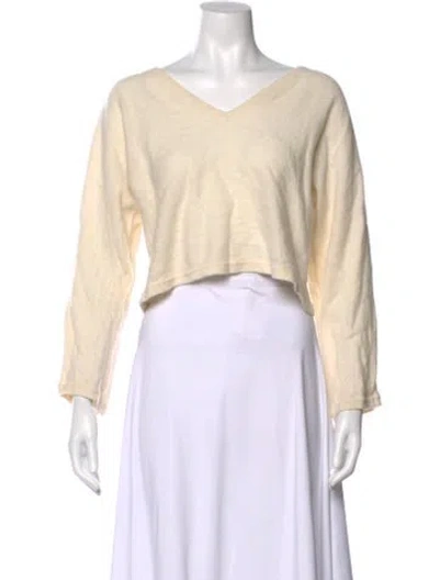 Pre-owned Naadam Cashmere V-neck Sweater In Neutral