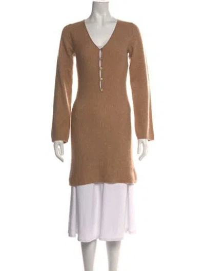 Pre-owned Naadam Cashmere V-neck Sweater In Neutrals