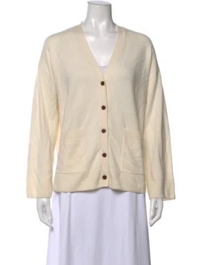 Pre-owned Naadam Cashmere V-neck Sweater In Neutrals