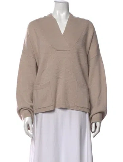 Pre-owned Naadam Cashmere V-neck Sweater In Neutrals