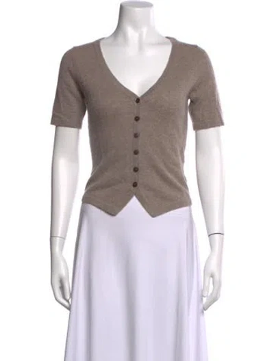 Pre-owned Naadam Cashmere V-neck Sweater In Neutrals