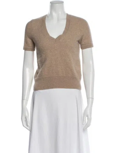 Pre-owned Naadam Cashmere V-neck Sweater In Neutrals