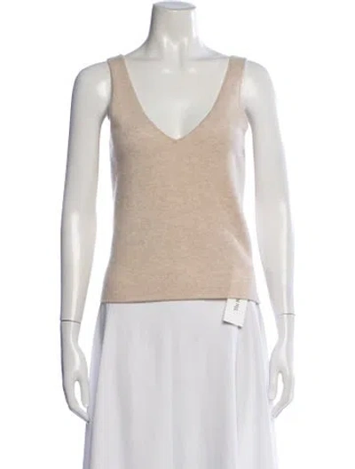 Pre-owned Naadam Cashmere V-neck Sweater In Neutrals