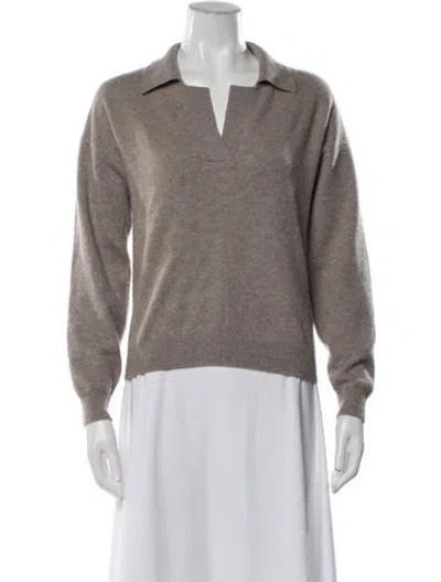 Pre-owned Naadam Cashmere V-neck Sweater In Neutrals