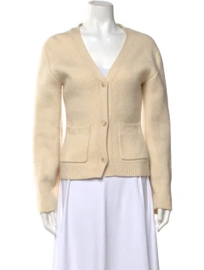 Pre-owned Naadam Cashmere V-neck Sweater In Neutrals
