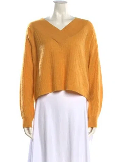Pre-owned Naadam Cashmere V-neck Sweater In Orange