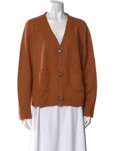 Pre-owned Naadam Cashmere V-neck Sweater In Orange