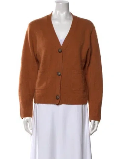 Pre-owned Naadam Cashmere V-neck Sweater In Orange