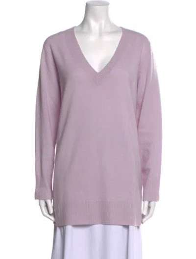 Pre-owned Naadam Cashmere V-neck Sweater In Purple
