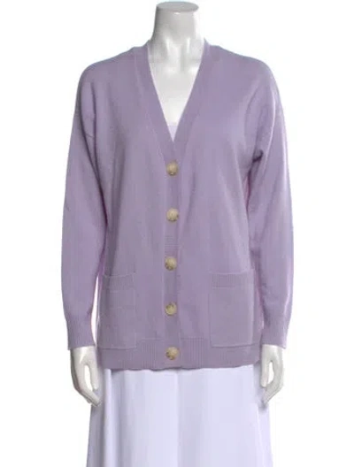 Pre-owned Naadam Cashmere V-neck Sweater In Purple