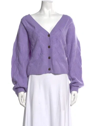 Pre-owned Naadam Cashmere V-neck Sweater In Purple