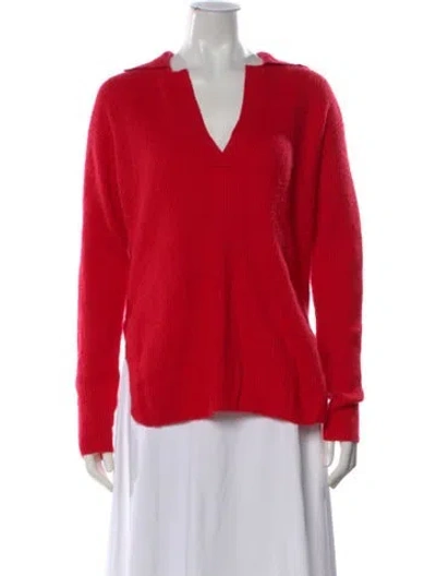 Pre-owned Naadam Cashmere V-neck Sweater In Red