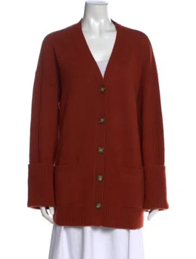 Pre-owned Naadam Cashmere V-neck Sweater In Red