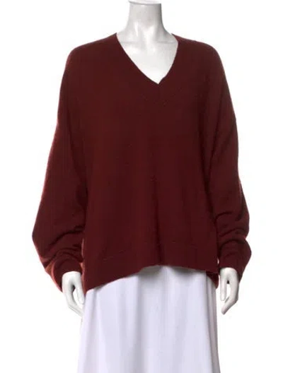 Pre-owned Naadam Cashmere V-neck Sweater In Red