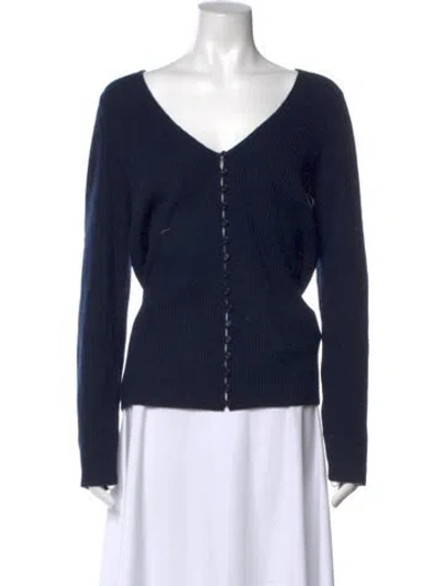 Pre-owned Naadam Cashmere V-neck Sweater W/ Tags In Blue