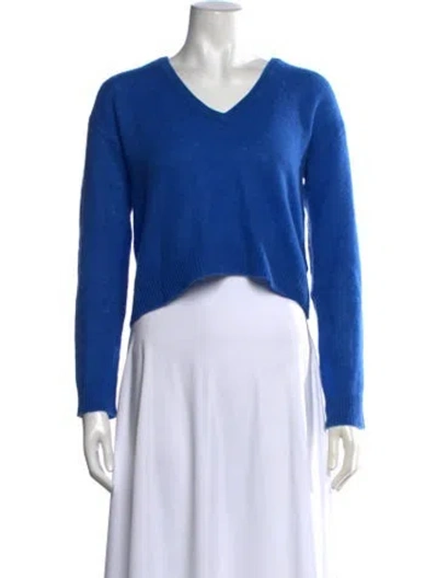 Pre-owned Naadam Cashmere V-neck Sweater W/ Tags In Blue