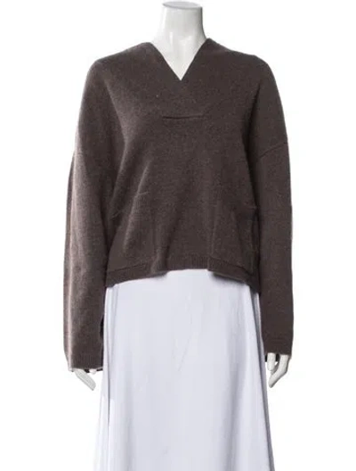 Pre-owned Naadam Cashmere V-neck Sweater W/ Tags In Brown