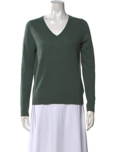 Pre-owned Naadam Cashmere V-neck Sweater W/ Tags In Green