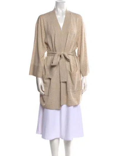 Pre-owned Naadam Cashmere V-neck Sweater W/ Tags In Neutral