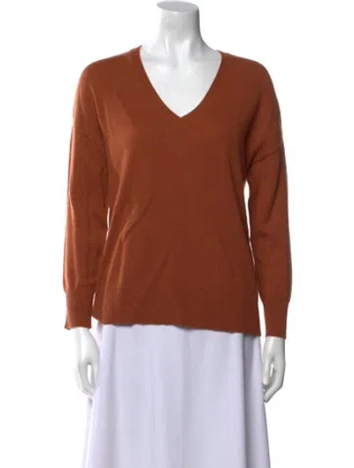 Pre-owned Naadam Cashmere V-neck Sweater W/ Tags In Orange