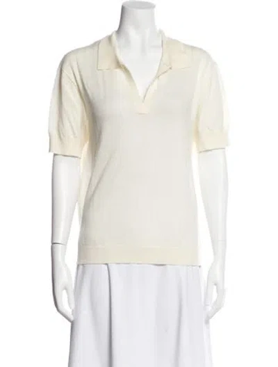 Pre-owned Naadam Cashmere V-neck Sweater In White