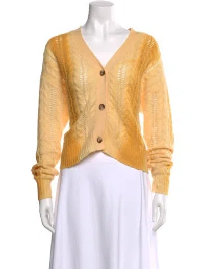 Pre-owned Naadam Cashmere V-neck Sweater In Yellow