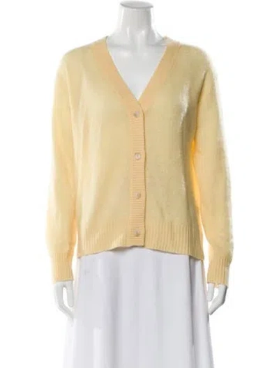 Pre-owned Naadam Cashmere V-neck Sweater In Yellow
