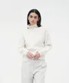 Naadam Cashmino Cable Turtleneck In White
