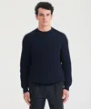 Naadam Cashmino Honeycomb Crewneck Sweater In Blue